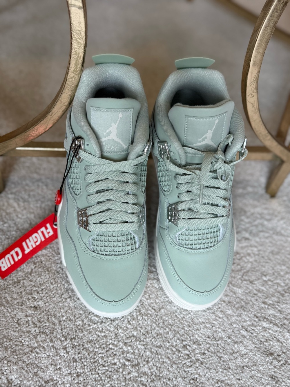 New in Box Nike Air Jordan 4 Retro Seafoam Metallic Silver Womens Sz 8